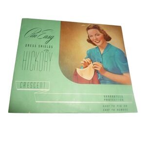 NOS Vintage Hickory Pin-Easy Crescent Cotton Dress Shields Underarm Protectors